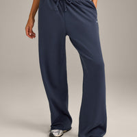 Raw Cut Lounge Wide Leg Joggers | Washed True Blue