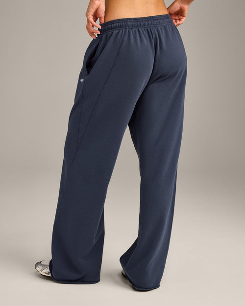 Raw Cut Lounge Wide Leg Joggers | Washed True Blue