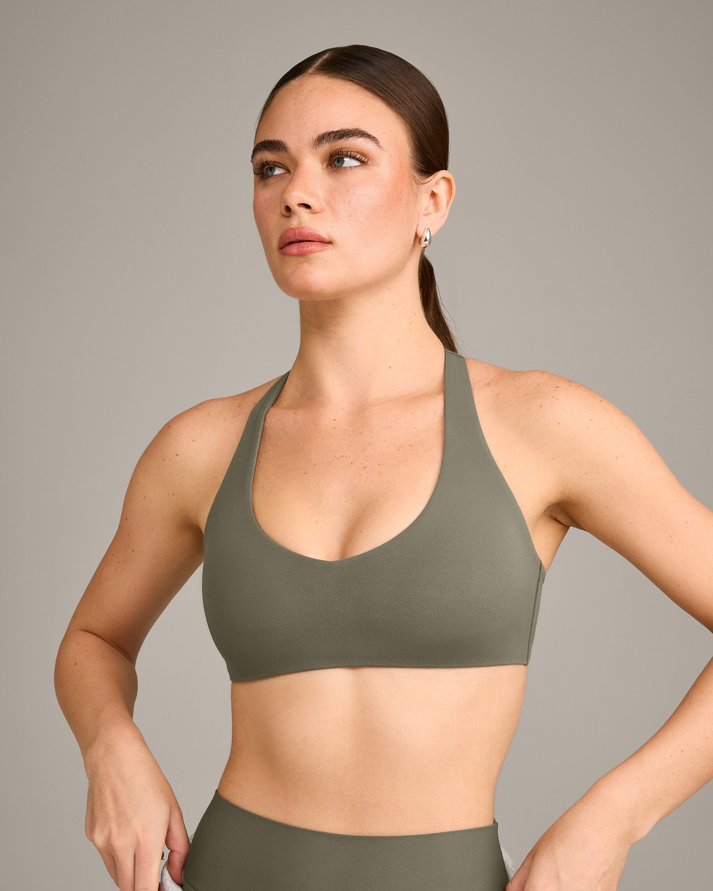 SoftMotion™ Bralette with Grey Logo | Alpine Green