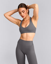 SoftMotion™ Bralette with Grey Logo | Ash Grey
