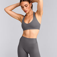 SoftMotion™ Bralette with Grey Logo | Ash Grey