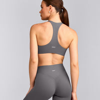 SoftMotion™ Bralette with Grey Logo | Ash Grey