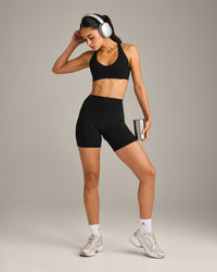 SoftMotion™ Bralette with Grey Logo | Black