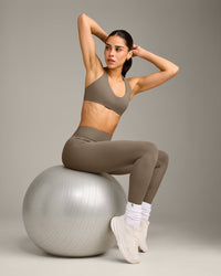 SoftMotion™ Bralette with Grey Logo | Moss Brown