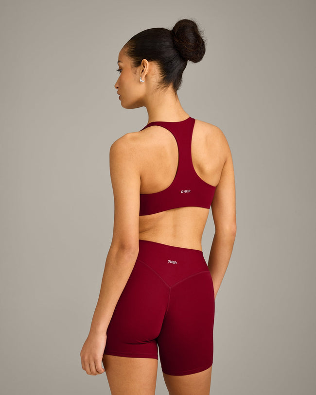 SoftMotion™ Bralette with Grey Logo | Ruby Red