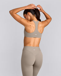SoftMotion™ Bralette with White Logo | Warm Sand
