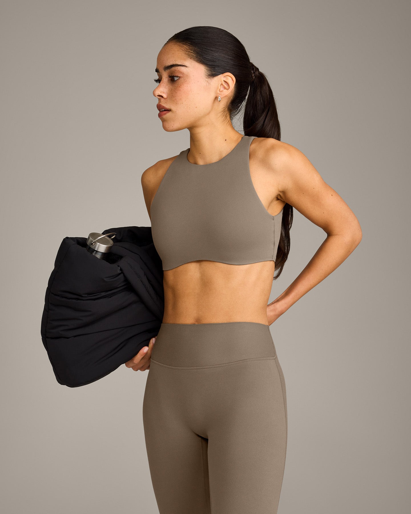 SoftMotion™ Flared Bottoms with Grey Logo | Moss Brown