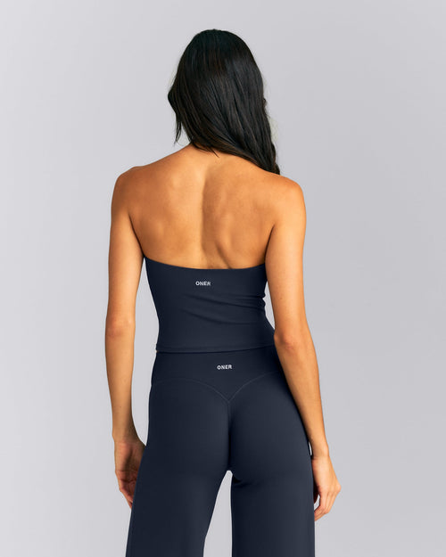SoftMotion™ Strappy Halter Neck Mid Vest with Built in Bra Shelf New Branding | True Blue