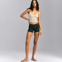 SoftMotion™ Strappy Halter Neck Mid Vest with Built in Bra Shelf | Oatmeal
