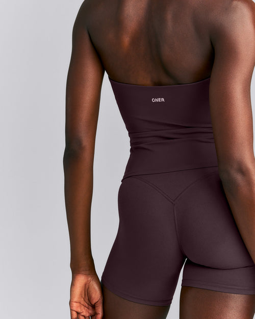 SoftMotion™ Strappy Halter Neck Vest with Built in Bra Shelf New Branding | Dark Umber Brown