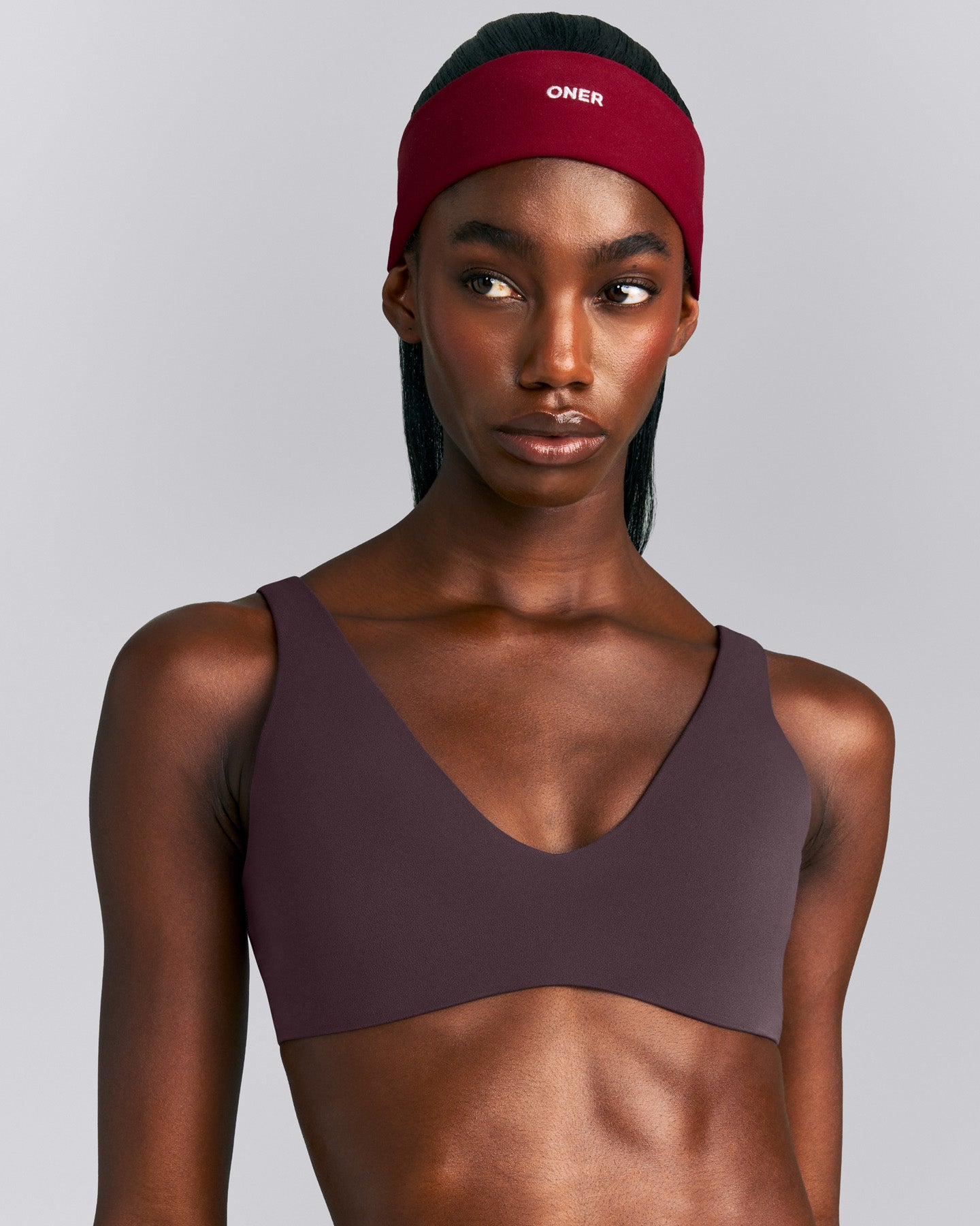 SoftMotion™ Headband with Grey Logo | Ruby Red