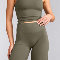 SoftMotion™ Straight Leg Bottoms with Grey Logo | Alpine Green