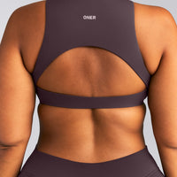 SoftMotion™ High Neck Sports Bra | Dark Umber Brown