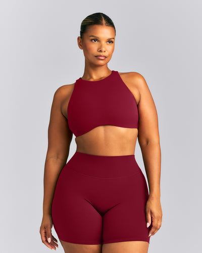 SoftMotion™ High Neck Sports Bra | Ruby Red