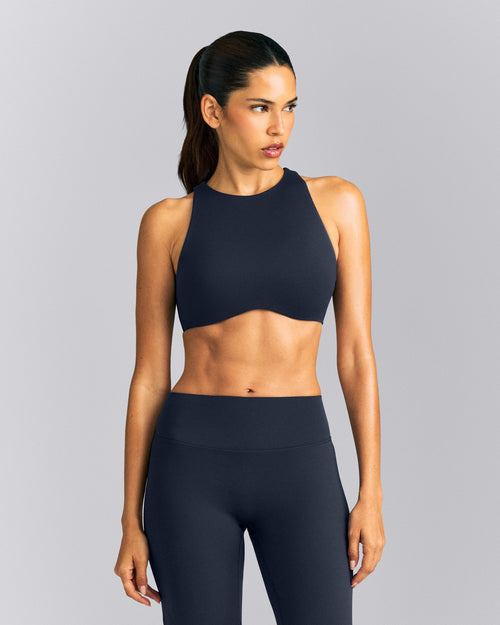 SoftMotion™ High Neck Sports Bra | True Blue