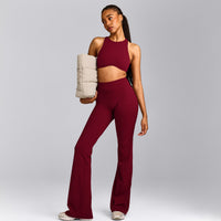 SoftMotion™ Flared Bottoms with Grey Logo | Ruby Red