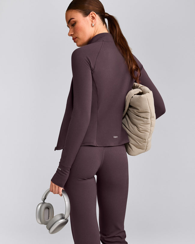 SoftMotion™ Jacket with Grey Logo | Dark Umber Brown