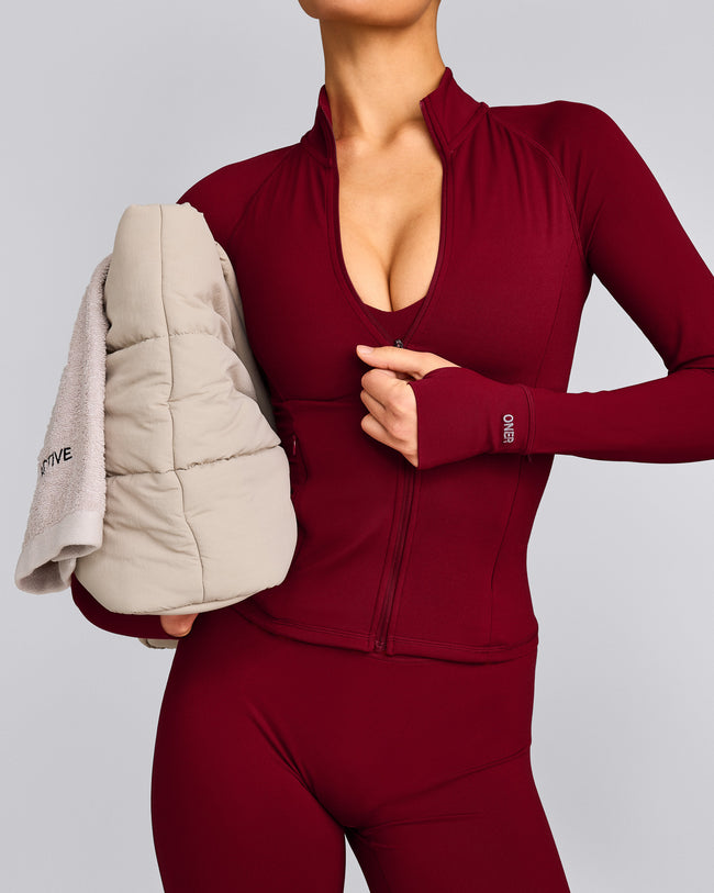 SoftMotion™ Jacket with Grey Logo | Ruby Red
