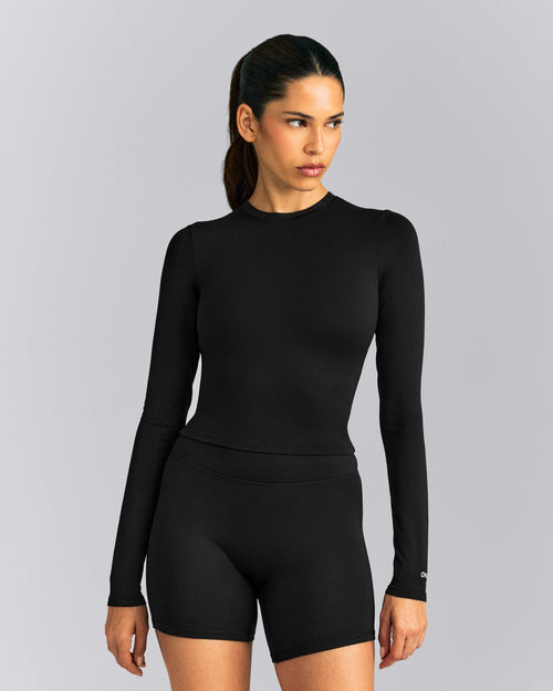 SoftMotion™ Long Sleeve Mid Top | Black