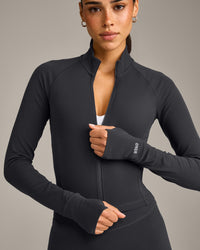 SoftMotion™ Mid Jacket with Grey Logo | Coal