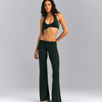 SoftMotion™ Minimal Halter Neck Bralette | Emerald Noir