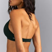 SoftMotion™ Minimal Halter Neck Bralette | Emerald Noir