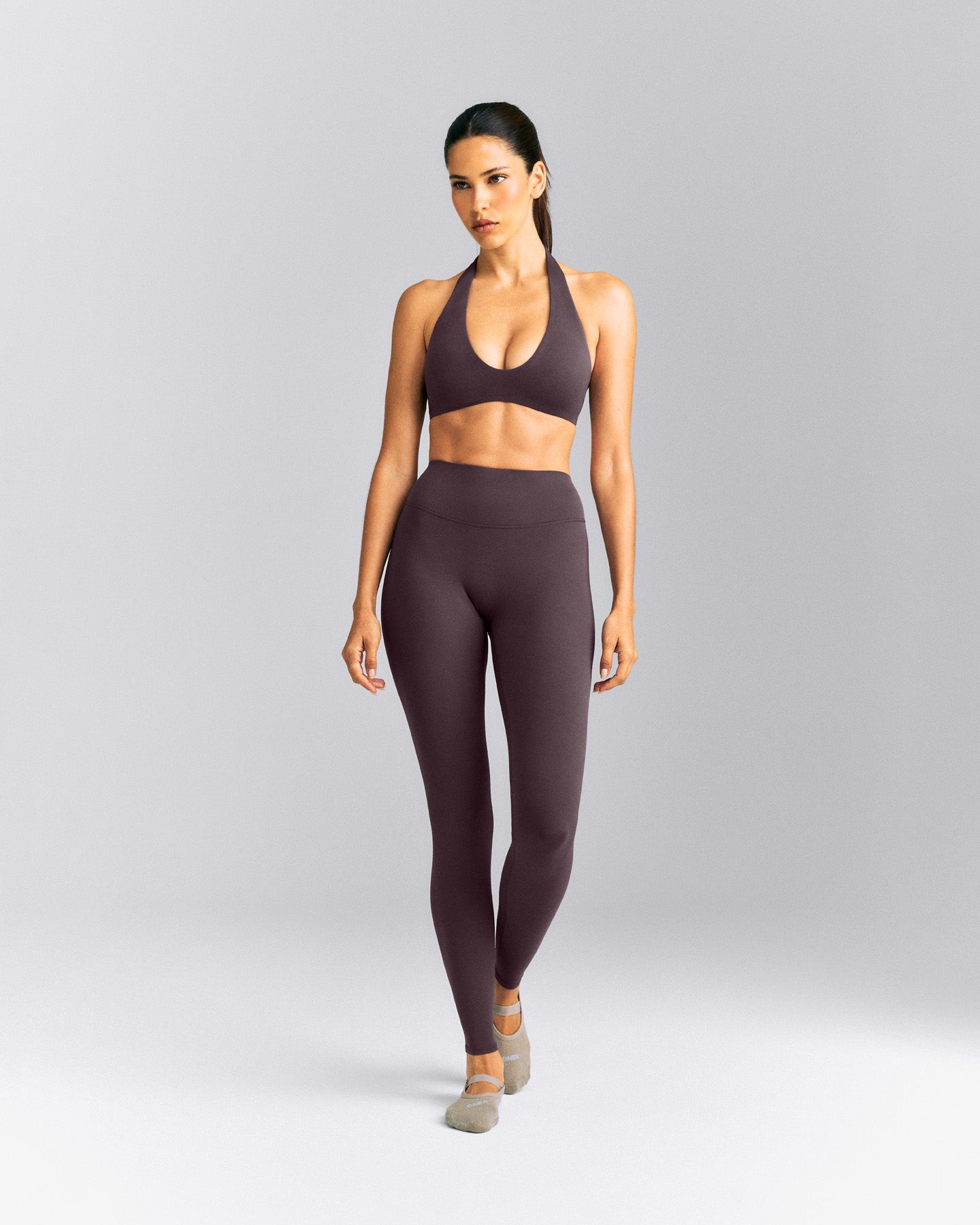 SoftMotion™ Minimal Halter Neck Bralette New Branding | Dark Umber Brown