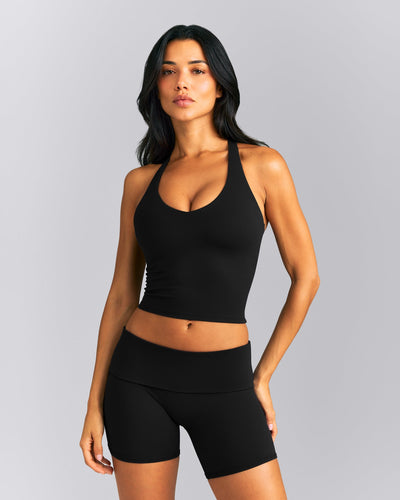 SoftMotion™ Racer Back Mid Vest with Built in Bra Shelf New Branding | Black