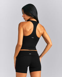SoftMotion™ Racer Back Mid Vest with Built in Bra Shelf New Branding | Black