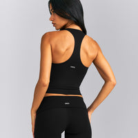 SoftMotion™ Racer Back Mid Vest with Built in Bra Shelf New Branding | Black