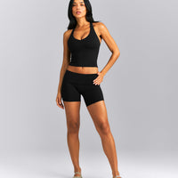 SoftMotion™ Racer Back Mid Vest with Built in Bra Shelf New Branding | Black