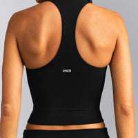 SoftMotion™ Racer Back Mid Vest with Built in Bra Shelf New Branding | Black