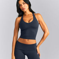 SoftMotion™ Racer Back Mid Vest with Built in Bra Shelf New Branding | True Blue
