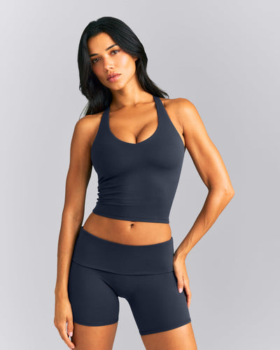SoftMotion™ Racer Back Mid Vest with Built in Bra Shelf New Branding | True Blue