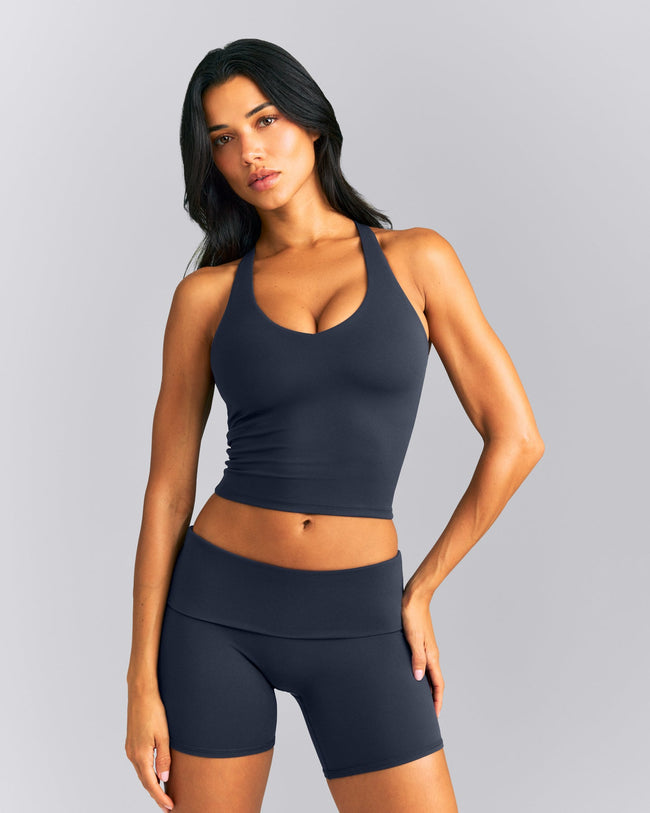 SoftMotion™ Racer Back Mid Vest with Built in Bra Shelf New Branding | True Blue