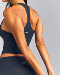 SoftMotion™ Racer Back Mid Vest with Built in Bra Shelf New Branding | True Blue