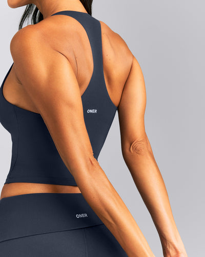 SoftMotion™ Racer Back Mid Vest with Built in Bra Shelf New Branding | True Blue
