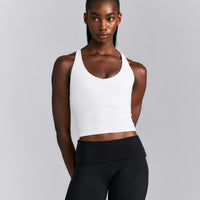 SoftMotion™ Racer Back Mid Vest with Built in Bra Shelf New Branding | White