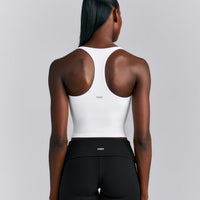 SoftMotion™ Racer Back Mid Vest with Built in Bra Shelf New Branding | White