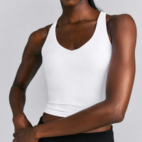 SoftMotion™ Racer Back Mid Vest with Built in Bra Shelf New Branding | White
