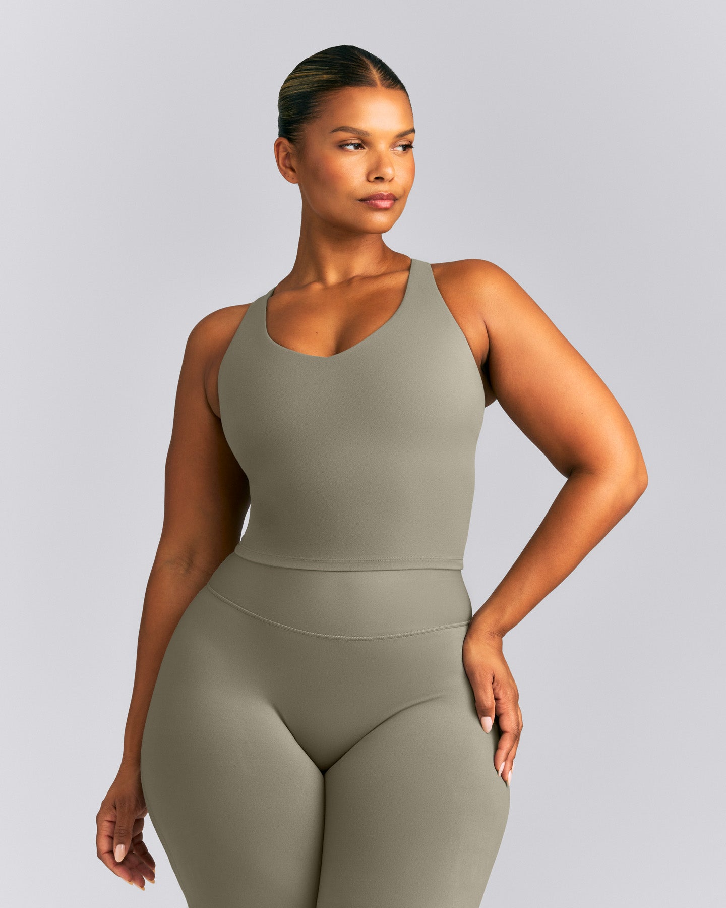 SoftMotion™ Racer Back Mid Vest with Built in Bra Shelf | Alpine Green