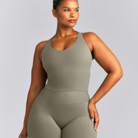 SoftMotion™ Racer Back Mid Vest with Built in Bra Shelf | Alpine Green