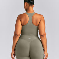 SoftMotion™ Racer Back Mid Vest with Built in Bra Shelf | Alpine Green