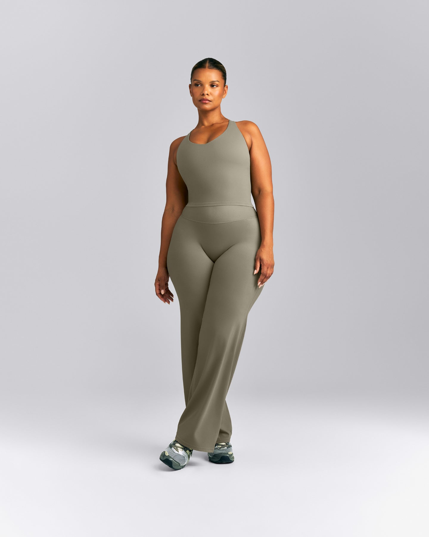 SoftMotion™ Racer Back Mid Vest with Built in Bra Shelf | Alpine Green