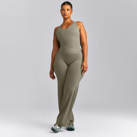 SoftMotion™ Racer Back Mid Vest with Built in Bra Shelf | Alpine Green