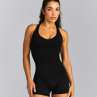 SoftMotion™ Racer Back Vest with Built in Bra Shelf New Branding | Black