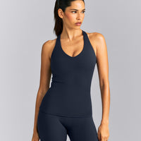 SoftMotion™ Racer Back Vest with Built in Bra Shelf New Branding | True Blue