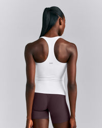 SoftMotion™ Racer Back Vest with Built in Bra Shelf New Branding | White
