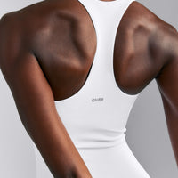 SoftMotion™ Racer Back Vest with Built in Bra Shelf New Branding | White