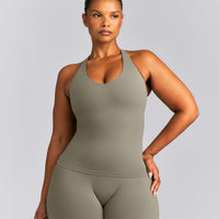 SoftMotion™ Racer Back Vest with Built in Bra Shelf | Alpine Green